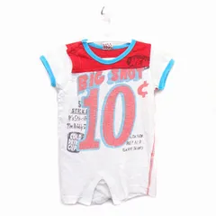 LITTLE BEAR CLUB ベビー服 ロンパース カバーオール ショートオール 半袖 コットン 綿 プリント 70 ホワイト 白 /HT5