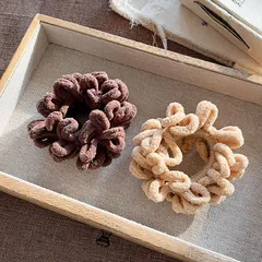 もこもこシュシュ2個セット 韓国風 ヘアゴム ボリューム ヘアアクセサリー 大人可愛い  人気