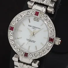  箱付 アイザック・バレンチノ IVL-9100-2 QZ ホワイトシェル文字盤 ルビー レディース腕時計 2000000 NSK TAM