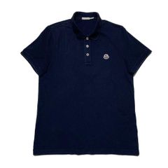 MONCLER ネイビーポロシャツ ブランドワッペン 襟裏総柄 XS - メルカリ