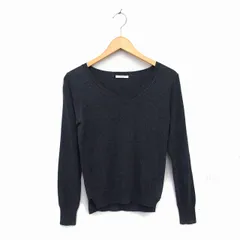 ベイフロー BAYFLOW ニット セーター Vネック リブ アンゴラ混 無地 薄手 長袖 2 チャコールグレー /NT11