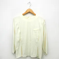 セットモーム Set Moom シャツ ブラウス 無地 Uネック 長袖 M アイボリー /MT15