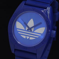 訳ありレア☆adidas クォーツシリコンバンド腕時計 黒/黄/紫 - メルカリ