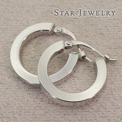 STAR JEWELRY K18 ゴールド フープピアス スターモチーフ 大きめ 