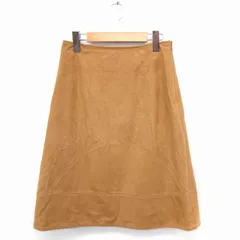 ナチュラルビューティー NATURAL BEAUTY スカート フェイクスエード 台形 ひざ下丈 無地 シンプル M キャメル 茶 /FT24