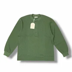 参考上代22000円 未使用 UNIVERSAL PRODUCTS 25SS HENRY NECK WAFFLE L/S T-SHIRT ヘンリーネックワッフル長袖Tシャツ カットソー ユニバーサルプロダクツ 251-60113 グリーン 1 （12154M）のサムネイル