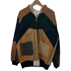 【中古】　Carhartt　アクティブジャケット　ブルゾン　パッチワークシャツ　ワンポイント　アメカジ　古着　/4390