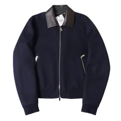 ■未使用品■Berluti ベルルッティ ブルゾン サイズR48 ウール×カシミヤ ダブルフェイス 襟レザー ダブルジップアップ ジャケット イタリア製 20241219/RA2528