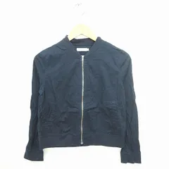 アースミュージック&エコロジー EARTH MUSIC & ECOLOGY ジャケット アウター ブルゾン ジップアップ 薄手 L 長袖 紺 ネイビー /TT8