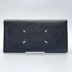 Maison Margiela（メゾン マルジェラ）4ステッチ 長財布 ロングウォレット ブラック レザー 小銭入れ付き メンズ 【中古】
