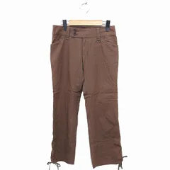 エムケー ミッシェルクラン MK MICHEL KLEIN ノータック パンツ 裾リボン くしゅくしゅ 無地 綿混 36 ブラウン 茶 /FT25