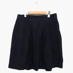 自由区 オンワード樫山 フレア スカート 膝丈 総柄 ラメ混 グログランテープ タック 綿混 薄手 42 ブラック 黒 /HT15