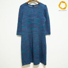 PLEATS PLEASE 長袖ワンピース 総柄 Vネック - メルカリ