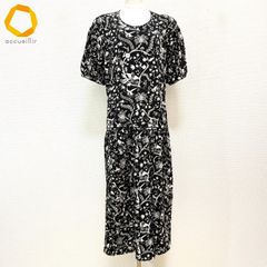 極美品 レオナール ファッション ロングワンピース 42 XL 黒 時計 幾何