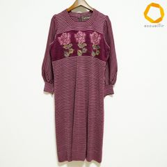 斎藤都世子 サイトウトヨコ 花柄 薔薇 ラメ ニット ワンピース