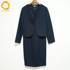 #anc ハナエモリ HANAEMORI ワンピーススーツ ワンピース 35 ジャケット 40 濃紺 ビーズ スパンコール ノースリーブ レディース [976038]