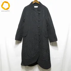 #wnc ヒロココシノ HIROKOKOSHINO コート 38 黒 キルティング 中綿 ロングコート ノーカラー フロントボタン レディース [994974]のサムネイル
