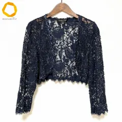 #anc タダシショージ TADASHI SHOJI カーディガン 10 紺 ボレロ ビーズ レース ショート丈 レディース [999412]のサムネイル