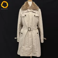 #wnc バーバリー BURBERRY コート 40 ベージュ系 紺 赤 中綿 フォックスファー キルティング ライナー付き チェック レディース [863808]のサムネイル