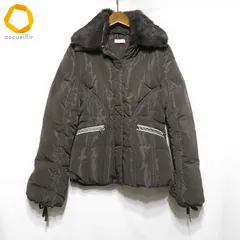 #wxc マックスアンドコー Max&Co. ジャケット 38 茶 ダウン グースダウン ファー付き レディース [978579]
