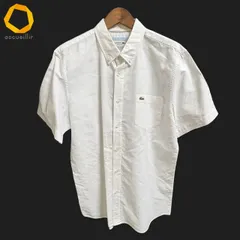 #snc ラコステ LACOSTE 半袖シャツ 41 白 ボタンダウン メンズ [966704]