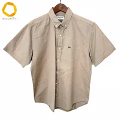 #snc ラコステ LACOSTE 半袖シャツ 41 茶系 ボタンダウン メンズ [966706]