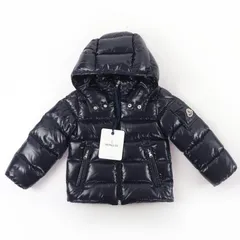 未使用品☆MONCLER モンクレール 2024年製 MAYA ロゴワッペン・フード付 ダウンジャケット ネイビー 2anni92cm ハンガー・ガーメント付き 正規品 キッズ