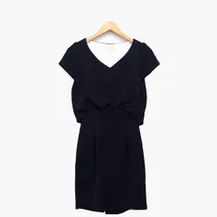 プロポーション ボディドレッシング PROPORTION BODY DRESSING ワンピース ロング Vネック 半袖 ドッキング 重ね着風 無地 タック レース 2 ブラック 黒 アイボリー 白 /HT5