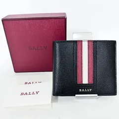 SD6841 新品同様！ 未使用！ BALLY バリー トレインスポッティング レザー 二つ折り財布 コンパクトウォレット 札入れ カードケース カード入れ ブラックのサムネイル