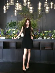 送料無料 ドレス ワンピース レディース 2026 新作 高見え ストーン 結婚式 パーティー 誕生日 ドレス Aライン ギャザー ウエスト 絞り ノースリーブ ラウンドネック ブラック S M L かわいい 上品