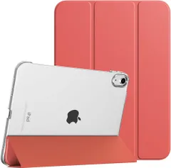 TiMOVO iPad 11世代（A16）ケース 11インチ iPad 10世代 10.9インチ 第10世代 カバー ハードカバー PUレーザー 開閉式 三つ折り スタンド マグネット オートスリープ機能 耐衝撃 軽量 落下防止 精密設計  珊瑚オレンジ