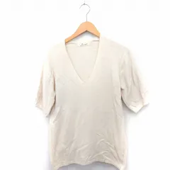 スナイデル snidel ニット セーター Vネック 五分袖 ロング アンゴラ混 F アイボリー 白 /FT28