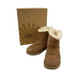186001 現状品 UGG アグ W MINI BAILEY BOW  ミニ ベイリー ボウ ムートンブーツ リボン 24cm ブラウン レディース