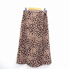 ココディール COCO DEAL スカート 総柄 ラップ巻き ロング ボタン リボン 2 ベージュ ブラウン ブラック /C