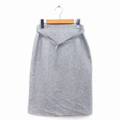 N.Natural Beauty Basic N.ナチュラルビューティーベーシック 台形 スカート 膝丈 綿混 総柄 ベルト スリット S グレー 灰 /HT2