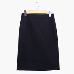 インディヴィ INDIVI 台形 スカート 膝下 綿混 総柄 タック スリット 38 ブラック 黒 /HT13