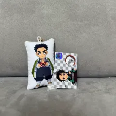 鬼滅の刃 プリンティングクッション キーホルダー ぬいぐるみ 悲鳴嶼 行冥