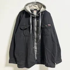 古着　Dickies ディッキーズ　長袖ダックパーカー　ワークジャケット　黒　ブラック　XLサイズ