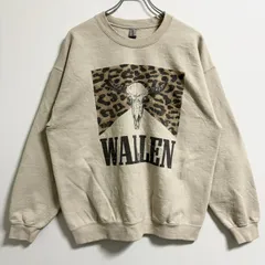 古着　GILDAN ギルダン　Morgan Wallen　長袖プリントスウェット　トレーナー　ベージュ　Lサイズ