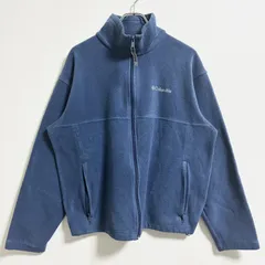 古着　00s～　Columbia コロンビア　長袖フリースジャケット　フルジップ　ワンポイントロゴ刺繍　ネイビー　紺　Lサイズ