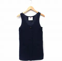 エフデ ef-de ワンピース ノースリーブ ミニ Uネック スカラップ 7 ネイビー 紺 /FT25