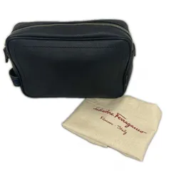 Salvatore Ferragamo  サルヴァトーレフェラガモ セカンドバッグ 型押しクラッチバッグ メンズ レザー ブラック 中古のサムネイル