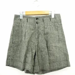スピック&スパン Spick&Span パンツ ショーパン ショート ボトムス 総柄 シンプル ミニ リネン 麻 36 ダークグレー /MT35