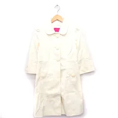 ピンキーガールズ Pinky Girls コート アウター ミモレ丈 カラーコート コットン M アイボリー 白 /KT27