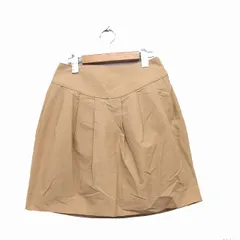 グリーンレーベルリラクシング ユナイテッドアローズ green label relaxing スカート ギャザー ミニ サイドジップ コットン 38 ベージュ /KT7