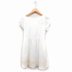 エフデ ef-de フレア ワンピース パフスリーブ ひざ丈 フリル レース 7 オフホワイト 白 /FT19