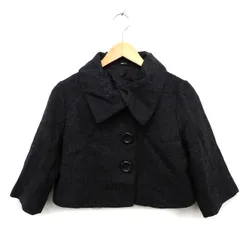 コムサイズム COMME CA ISM ジャケット アウター ビッグカラー ショート ウール 総裏地 七分袖 L チャコールグレー /NT13