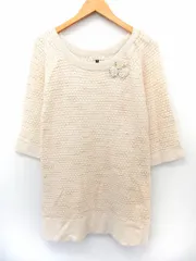 プロポーション ボディドレッシング PROPORTION BODY DRESSING ワンピース ミニ ニット セーター 七分袖 リボン FR ピンクベージュ /ST27