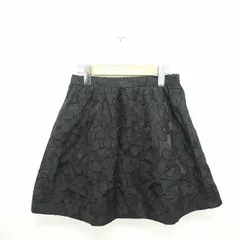 ジルスチュアート JILL STUART スカート ギャザー フレア ミニ 薄手 総柄 M 黒 ブラック /TT6