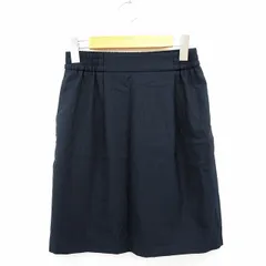 ザラウーマン ZARA WOMAN スカート ボトムス フレア ストライプ シンプル ひざ丈 S ネイビー 紺 /MT54